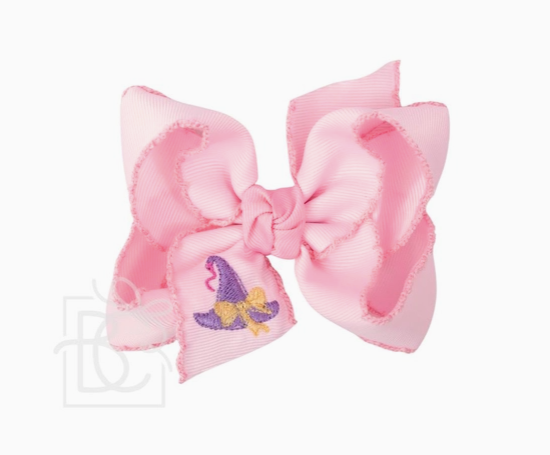 Embroidered Witch Hat Crochet Edge Bow {Preorder}