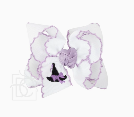 Embroidered Witch Hat Crochet Edge Bow {Preorder}