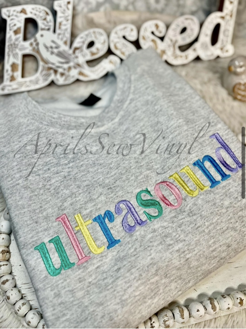 Custom Embroidery Sweatshirt- Occupation, School- Colorful (Preorder)