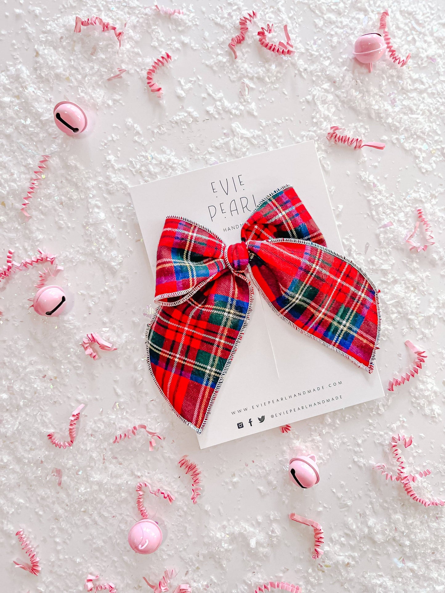 Red Plaid Oversized Bow