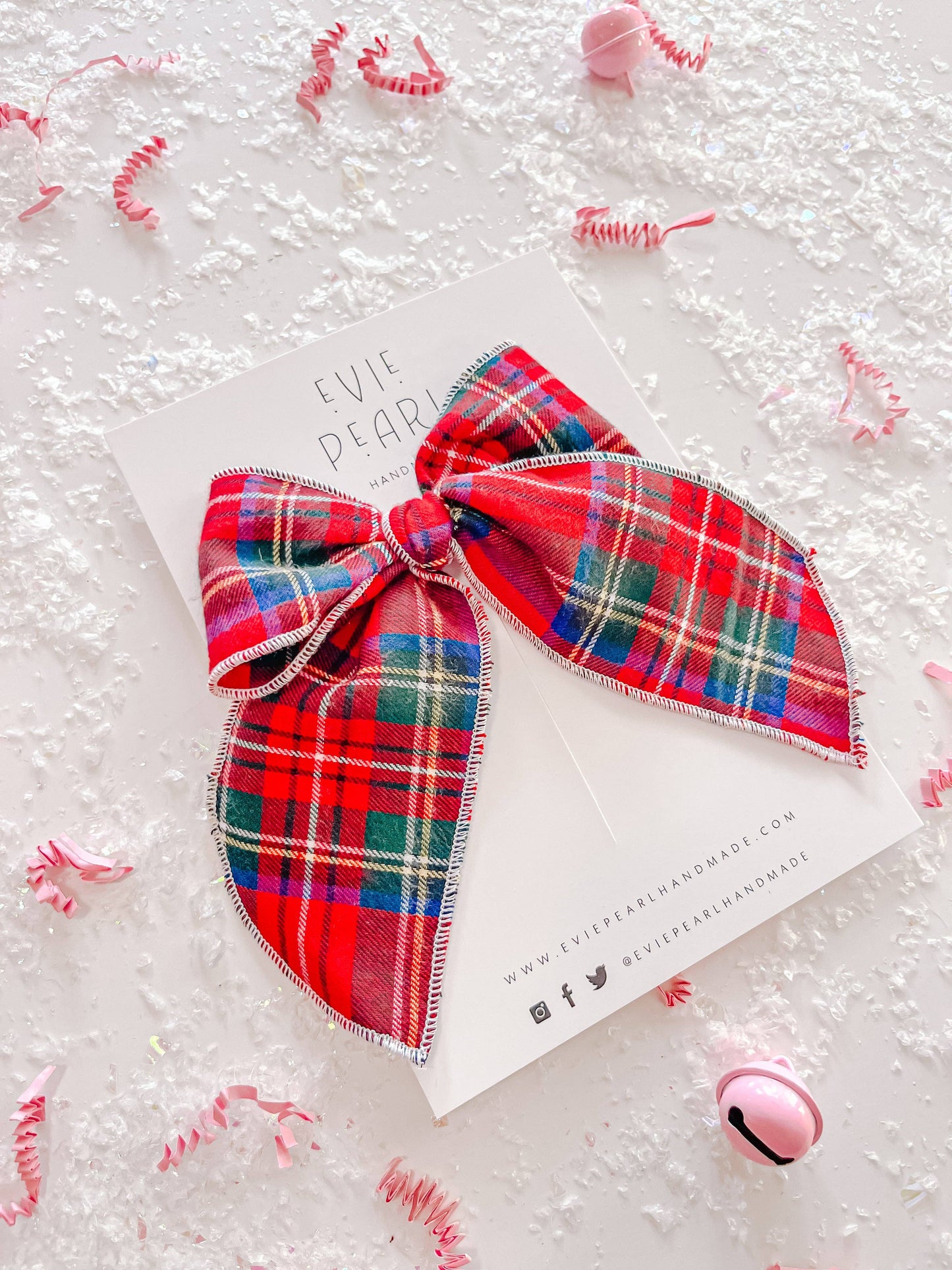 Red Plaid Oversized Bow