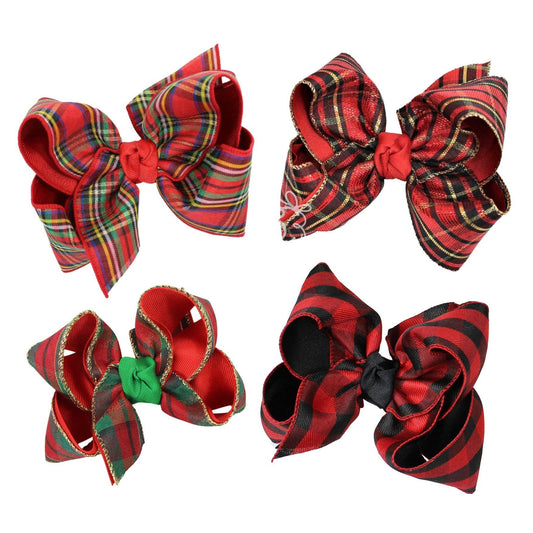 Layered Christmas Plaid Bow